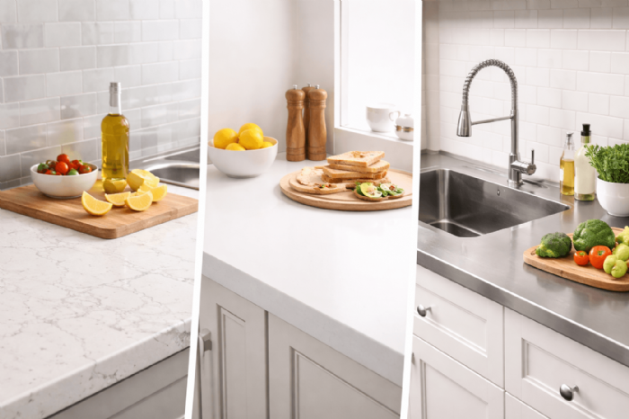 廚房檯面怎麼選才耐用？石英石、人造石與不鏽鋼比較整理